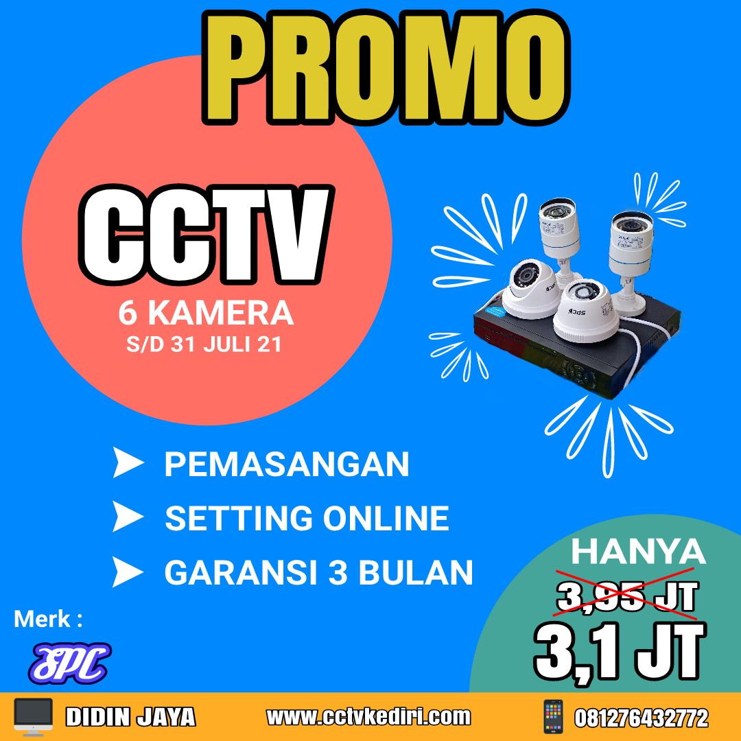 <p>Promo murah cctv dengan kualitas standard yang memberikan keamanan dan kemampuan untuk memperoleh gambar yang lebih bagus tanpa monitor di area Kediri dan sekitarnya.</p>