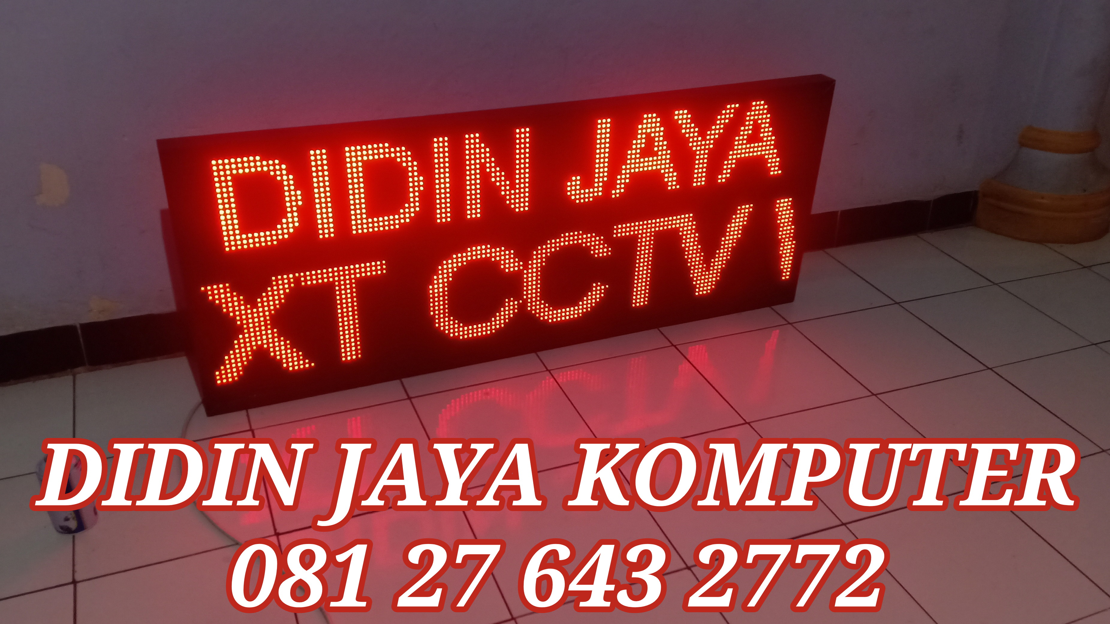Running text ukuran 52x132cm ini dikirimkan ke Libra Dealer Motor Wates Kabupaten Kediri. Dengan kualitas outdoor dan berwarna merah membuat semua orang dapat membaca dan memperoleh informasi dari running text yang diberikan. Didin jaya komputer mengirimkan di beberapa daerah yaitu Kediri Blitar Tulungagung Nganjuk Trenggalek Jombang Malang Jawa Timur Indonesia.