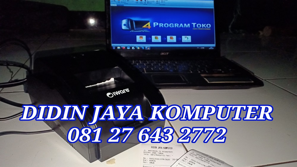 Jual software kasir dan printer thermal kasir dengan ukuran 58mm. Spesifikasi standart sesuai kebutuhan kasir anda garansi 1 tahun.