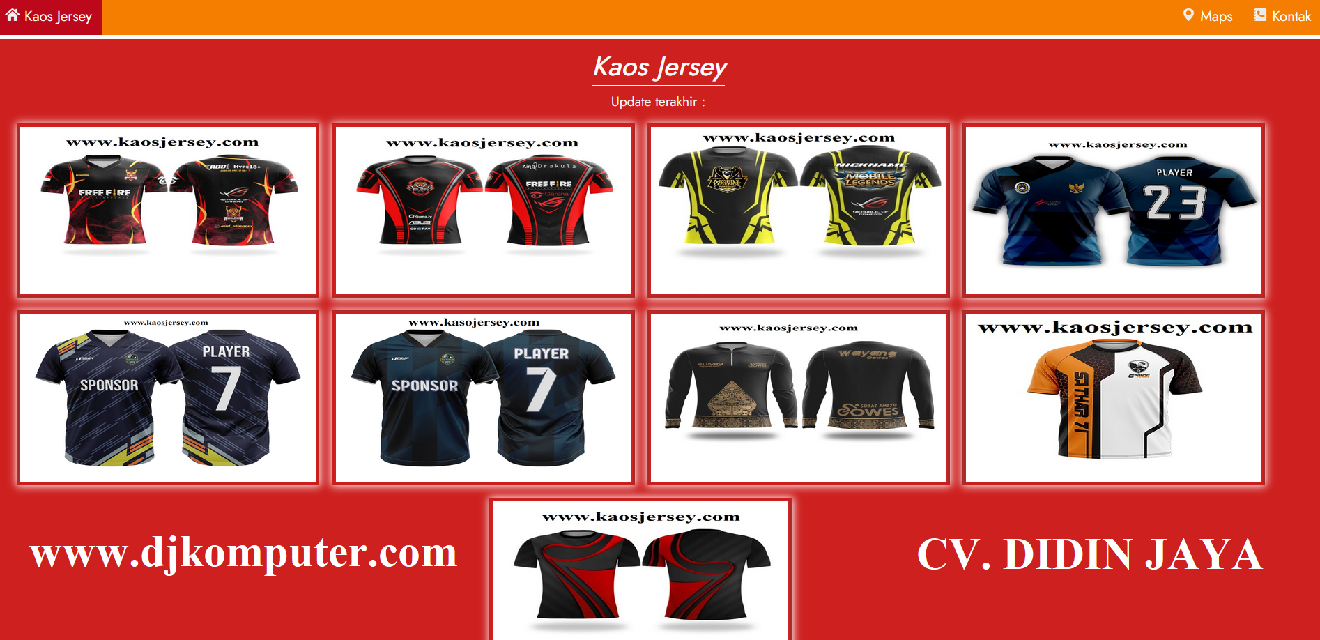 <p>Pembuatan website yang di pesan oleh pak Sofian Cahyono Tulungagung pemilik dari Kaos Jersey di wilayah Tulungagung merupakan salah satu website terkemuka di bidang Kaos Jersey. Sehingga anda dapat memesan dengan harga kuantitatif sehingga lebih murah dan dapat di jual kembali dengan harga yang lebih baik. Kunjungi : https://www.kaosjersey.com/</p>