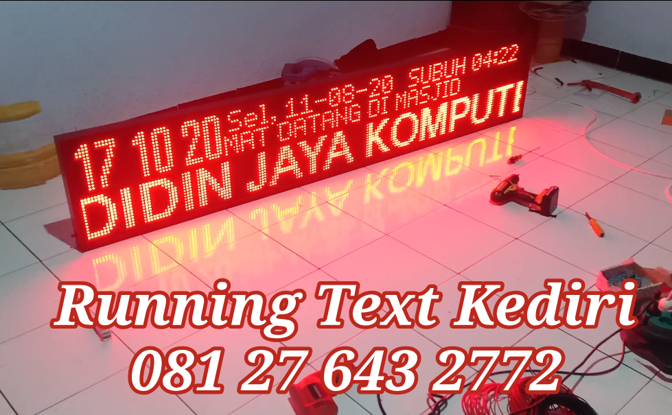 Running text Kediri pengerjaan untuk jadwal sholat variasi terbaru dengan kualitas terbaik memberkan produk yang anda miliki semakin berguna untuk anda. Ukuran panjang 2 meter dan lebar 36cm memberikan masjid yang anda miliki semakin berguna. Dengan memberikan running text untuk masjid maka untuk pelaksanan sholat semakin bagus. Jadwal sholat tersebut dikerjakan di Masjid At-Thoyibin Bulupasar Kabupaten Kediri.